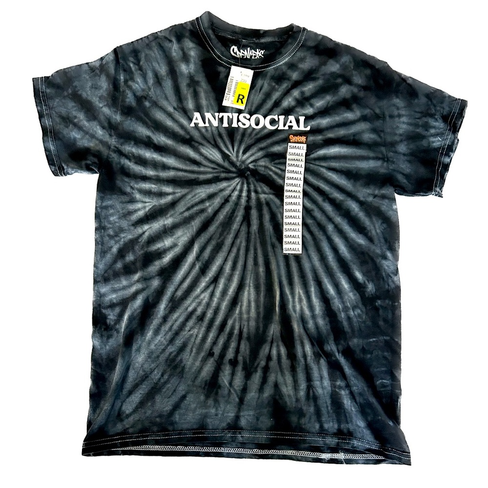 Antisocial Black Tie Dye Small T Shirt